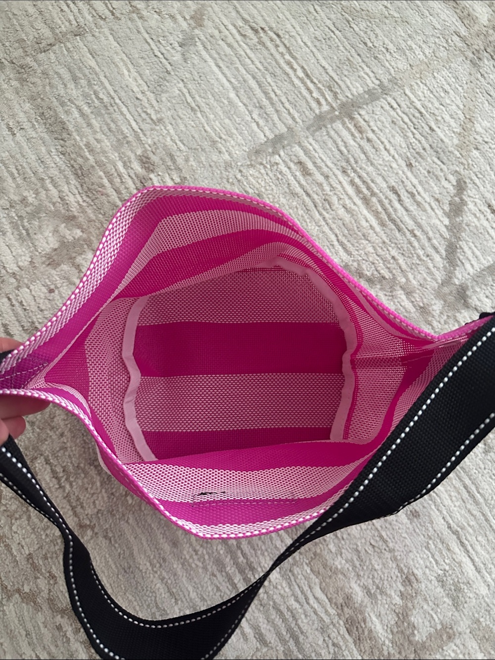 SCOUT Pink Stripe Tote with Black Strap - Picture 2 of 3
